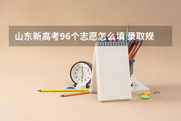 山东新高考96个志愿怎么填 录取规则是什么