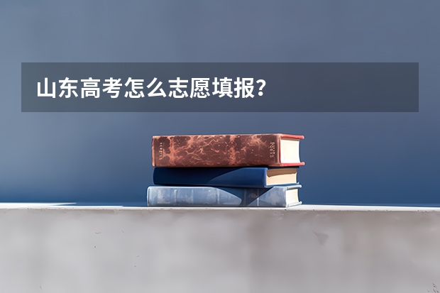 山东高考怎么志愿填报？