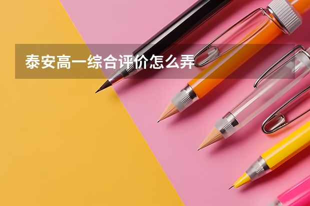泰安高一综合评价怎么弄