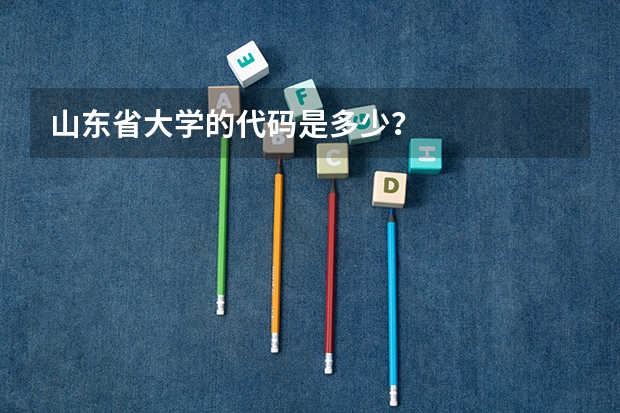 山东省大学的代码是多少？
