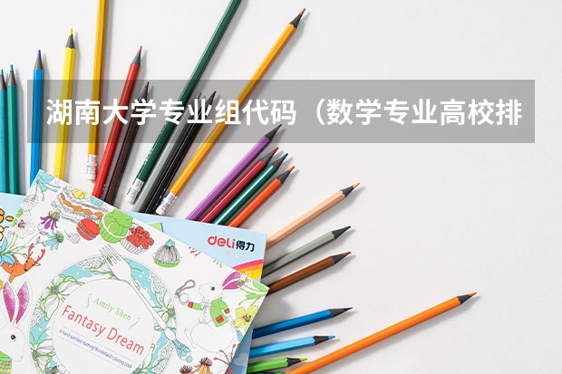 湖南大学专业组代码（数学专业高校排名？）